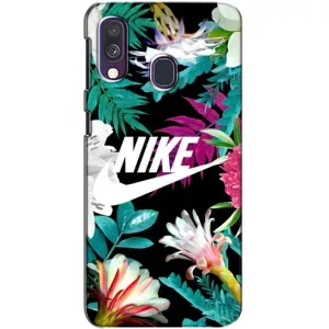 Силіконовый Чохол на Samsung Galaxy A40 2019 (A405F) з картинкою НАЙК (Квітковий Nike)