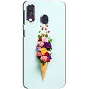 Чехлы с тематикой "ЦВЕТЫ" на Samsung Galaxy A40 2019 (A405F) (Цветок-мороженное)