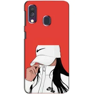 Силіконовый Чохол на Samsung Galaxy A40 2019 (A405F) з картинкой Модных девушек (Дівчина Nike)