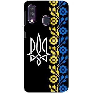 Силиконовый Чехол на Samsung Galaxy A40 2019 (A405F) (Герб и вышыванка)