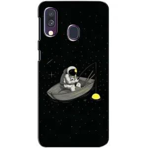 Силиконовый Чехол с принтом "Космонавты" на Samsung Galaxy A40 2019 (A405F) (Космонавт на рыбалке)