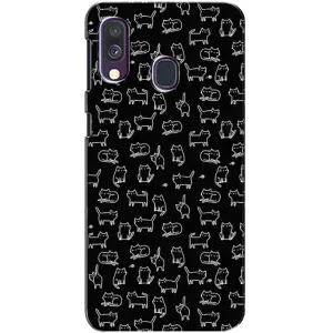 Чехол на тематику: Коты для Samsung Galaxy A40 2019 (A405F) (Котики на черном)