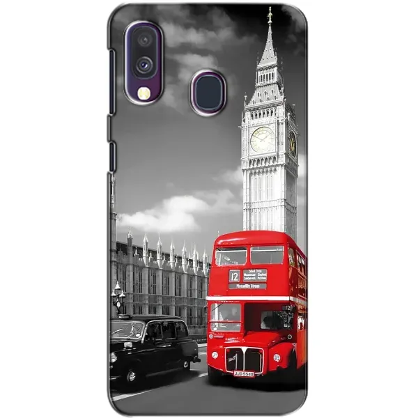 Чехол с рисунком «Красный автобус» для Samsung Galaxy A40 2019 (A405F)