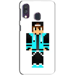 Чехлы для Samsung Galaxy A40 2019 (A405F) (Персонажи Майн Крафт) (Мальчик в голубом)