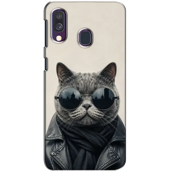 Чехол с рисунком «Модный кот» для Samsung Galaxy A40 2019 (A405F) Чехол с рисунком «Модный кот» для Samsung Galaxy A40 2019 (A405F)