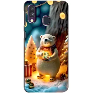 Чохли на Новий Рік Samsung Galaxy A40 2019 (A405F) (Новорічний ведмедик)