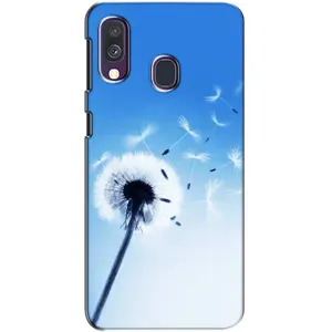Силиконовый Чехол с одуванчиками на Samsung Galaxy A40 2019 (A405F) (Одуванчик на голубом)