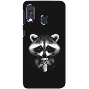Силиконовый Чехол с Енотами на Samsung Galaxy A40 2019 (A405F) (С кофем)