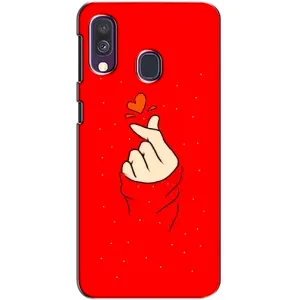 Чехлы (Знак сердечка) на Samsung Galaxy A40 2019 (A405F) (Сердце на красном)