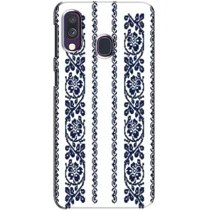 Силиконовый Чехол на Samsung Galaxy A40 2019 (A405F) с картинкой Вышиванки (Синяя вышиванка)