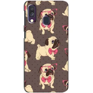Чехол (ТПУ) Милые собачки для Samsung Galaxy A40 2019 (A405F) (Собачки Мопсики)