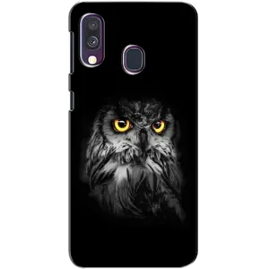 Чохли з принтом СОВИ для Samsung Galaxy A40 2019 (A405F) (Сова на чорному)