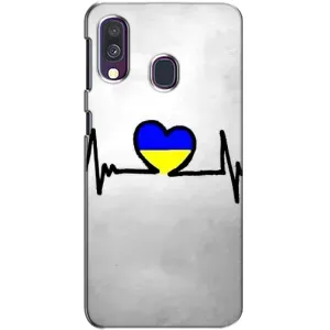 Силиконовый Чехол на Samsung Galaxy A40 2019 (A405F) (Я-Украина) (Украинская кардиограмма)