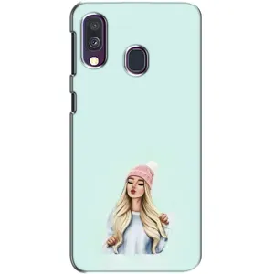 Силіконовый Чохол на Samsung Galaxy A40 2019 (A405F) з картинкой Модных девушек (В шапці)