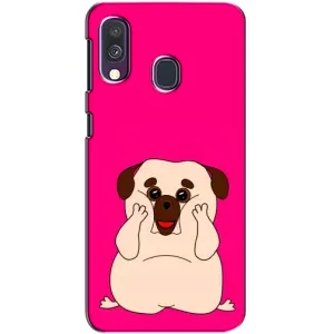 Чехол (ТПУ) Милые собачки для Samsung Galaxy A40 2019 (A405F) (Веселый Мопсик)