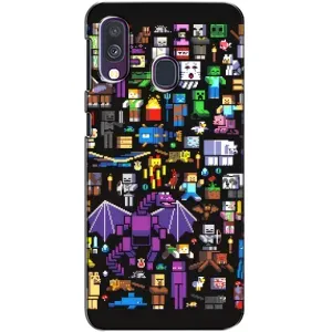 Чехол майнкрафт для Samsung Galaxy A40 2019 (A405F) (Все персонажи)