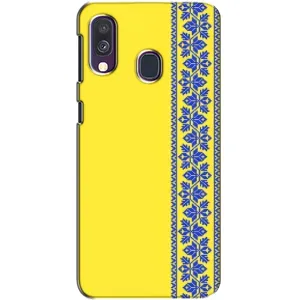 Силиконовый Чехол на Samsung Galaxy A40 2019 (A405F) (Вышиванка на желтом)