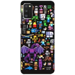 Чехол майнкрафт для Samsung Galaxy A41 (A415) (Все персонажи)