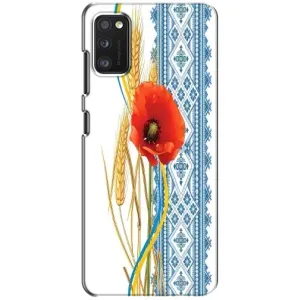 Силиконовый Чехол на Samsung Galaxy A41 (A415) с картинкой Вышиванки (Вышиванка с цветком)