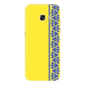 Силиконовый Чехол на Samsung Galaxy A5 2017 / A520 / A520F (Вышиванка на желтом)