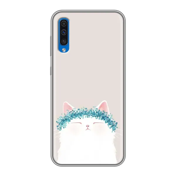 Чехол с рисунком «Белый котик» для Samsung Galaxy A50 2019 (A505F) Чехол с рисунком «Белый котик» для Samsung Galaxy A50 2019 (A505F)