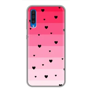 Чохли з тематикою "Маленькі Сердчеки" на Samsung Galaxy A50 2019 (A505F) (Чорні сердечка)