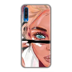 Силіконовый Чохол на Samsung Galaxy A50 2019 (A505F) з картинкой Модных девушек (Дівчина та вії)