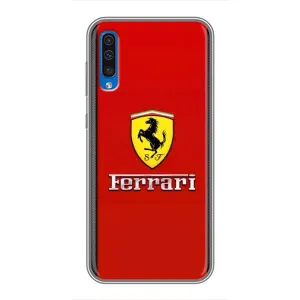Силиконовый бампер с картинкой машины на Samsung Galaxy A50 2019 (A505F) (Ferrari Logo)