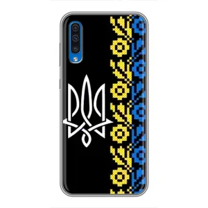 Силиконовый Чехол на Samsung Galaxy A50 2019 (A505F) (Герб и вышыванка)