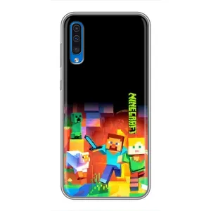 Чехлы для Samsung Galaxy A50 2019 (A505F) (Персонажи Майн Крафт) (Герой Майнкрафт)