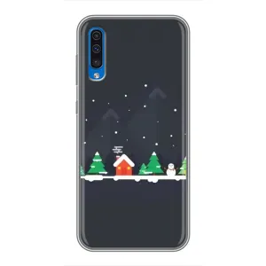 Силиконовый бампер на рождество для Samsung Galaxy A50 2019 (A505F) (Город зимний)