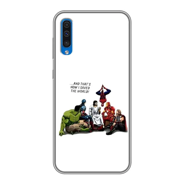 Чехол с рисунком «Иисус супергерой» для Samsung Galaxy A50 2019 (A505F) Чехол с рисунком «Иисус супергерой» для Samsung Galaxy A50 2019 (A505F)