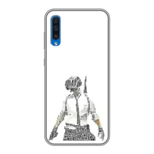 Силиконовый чехол с картинкой "Герой Pubg" на Samsung Galaxy A50 2019 (A505F) (Из букв)