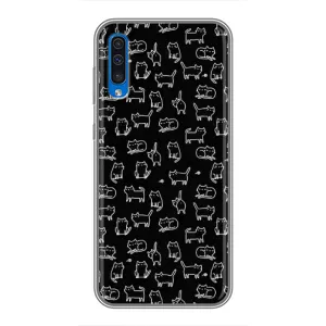 Чохол на тематику: Коти для Samsung Galaxy A50 2019 (A505F) (Котики на чорному)