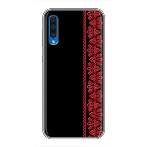 Силиконовый Чехол на Samsung Galaxy A50 2019 (A505F) (Красная Вышиванка)