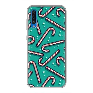 Силиконовый бампер на рождество для Samsung Galaxy A50 2019 (A505F) (Леденцы)