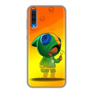Чехол Бравл Старс для Samsung Galaxy A50 2019 (A505F) (LEON в кофте)