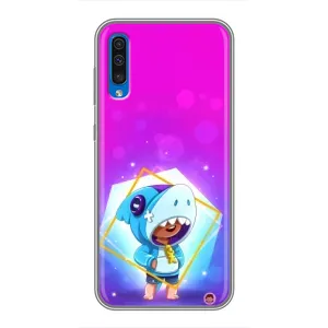 Чехол Бравл Старс для Samsung Galaxy A50 2019 (A505F) (Леон в костюме Акулы)