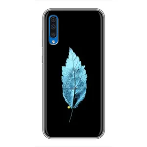 Чехол с картинками на черном фоне для Samsung Galaxy A50 2019 (A505F) (Листочек)