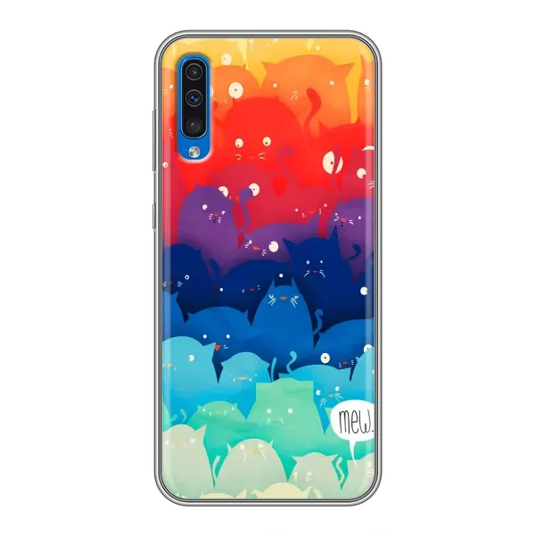 Чехол с рисунком «Mew» для Samsung Galaxy A50 2019 (A505F)