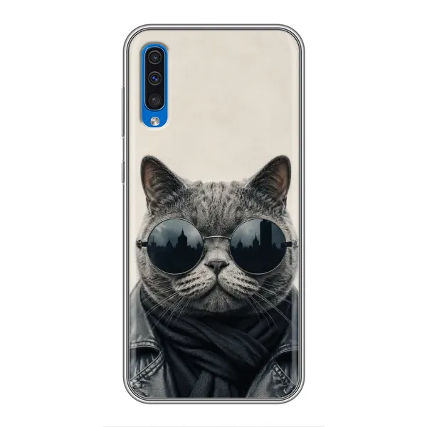 Чехол с рисунком «Модный кот» для Samsung Galaxy A50 2019 (A505F) Чехол с рисунком «Модный кот» для Samsung Galaxy A50 2019 (A505F)