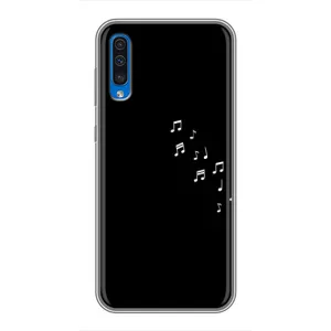 Чехол с картинками на черном фоне для Samsung Galaxy A50 2019 (A505F) (Ноты)