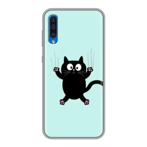 Силіконовий чохол з котиком для Samsung Galaxy A50 2019 (A505F) (Падаючий кіт)
