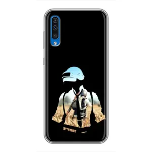 Силиконовый чехол с картинкой "Герой Pubg" на Samsung Galaxy A50 2019 (A505F) (Пубг мен)