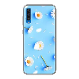 Чохол з Квітами для Samsung Galaxy A50 2019 (A505F) (ромашки на блакитному)