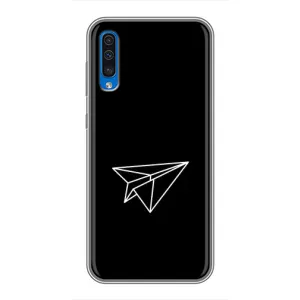 Чехол с картинками на черном фоне для Samsung Galaxy A50 2019 (A505F) (Самолетик)