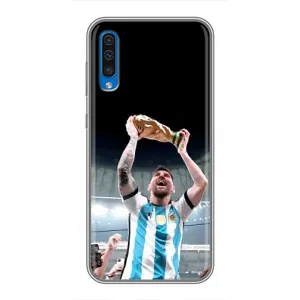 Чехлы Лео Месси Аргентина для Samsung Galaxy A50 2019 (A505F) (Счастливый Месси)