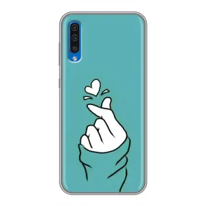 Чохол (Знак сердечка) для Samsung Galaxy A50 2019 (A505F) (Сердечко на бірюзовому)