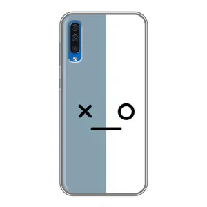 Силиконовые Чехлы (смешные стикеры) для Samsung Galaxy A50 2019 (A505F) (Серо-белый)
