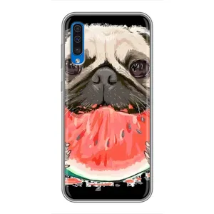 Чехол (ТПУ) Милые собачки для Samsung Galaxy A50 2019 (A505F) (Смешной Мопс)